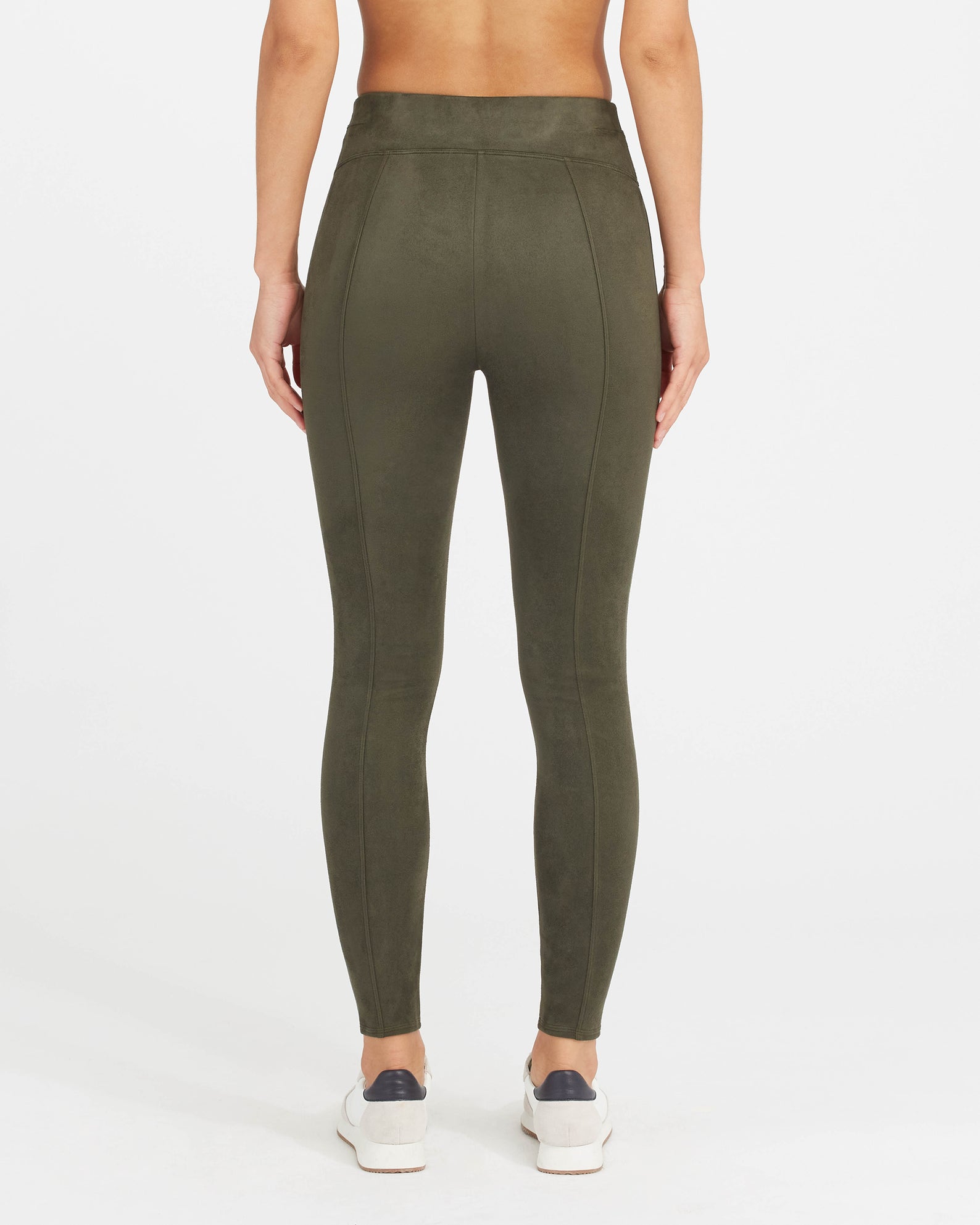 SPLENDID Military High Waisted Faux Suede Leggings - Olive Green
