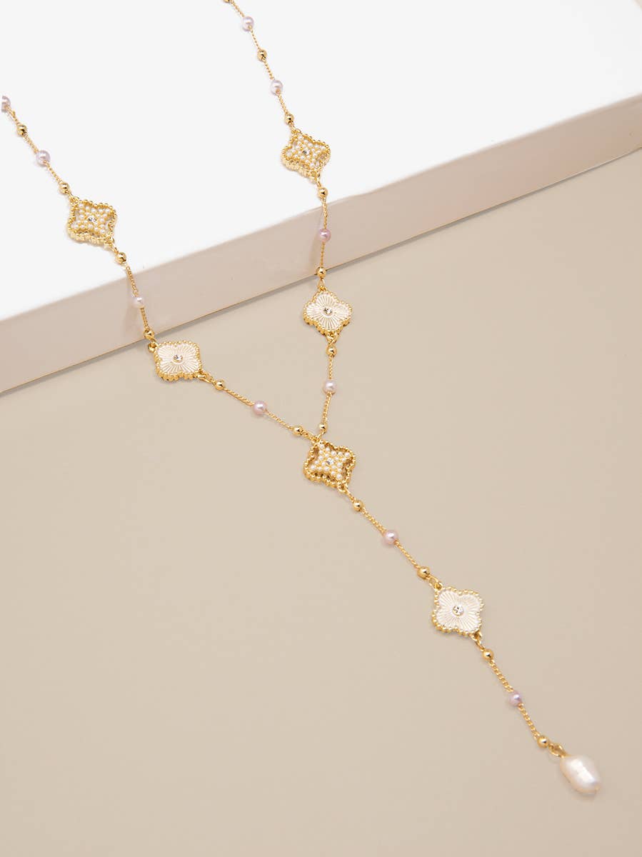 ZENZII Jewelry - Quatrefoil Charm Lariat Necklace
