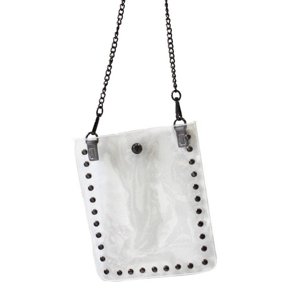 Clear Cross Body w/Studs & Chain