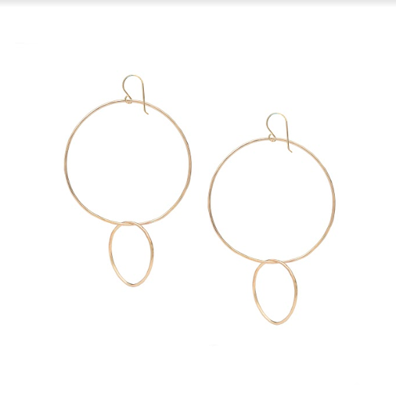 Amy Jennings Designs - Reverse Double Hoop Gold Earrings