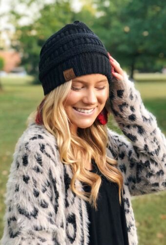 Classic Ribbed Knit Solid Color Beanie